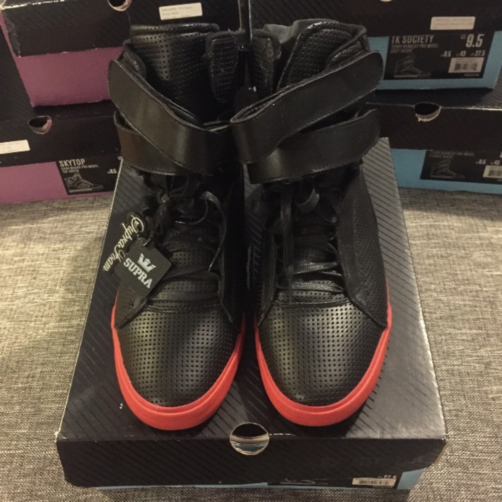 Supra TK's Men's Black and Red High-Top Sneakers - Picture 4 of 12